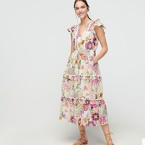New J Crew Pom Pom Dress Ratti Retro Floral 10 Medium